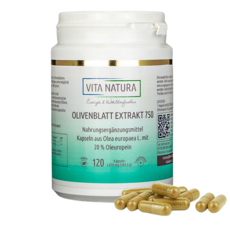 Dose Olivenblatt Extrakt Kapseln von Vita Natura